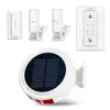 Solar Power alarm system Wireless LED Flash with loud siren 110db for Outdoor waterproof ,Ultra Long standby up to 3 years