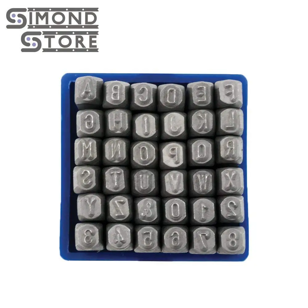36 Pc 3//32 2.5 mm Steel Stamps Punch Set for Stamping Metal Letter Alphabet Number Marking Gold Silver Bars Jewelry Marking Tool
