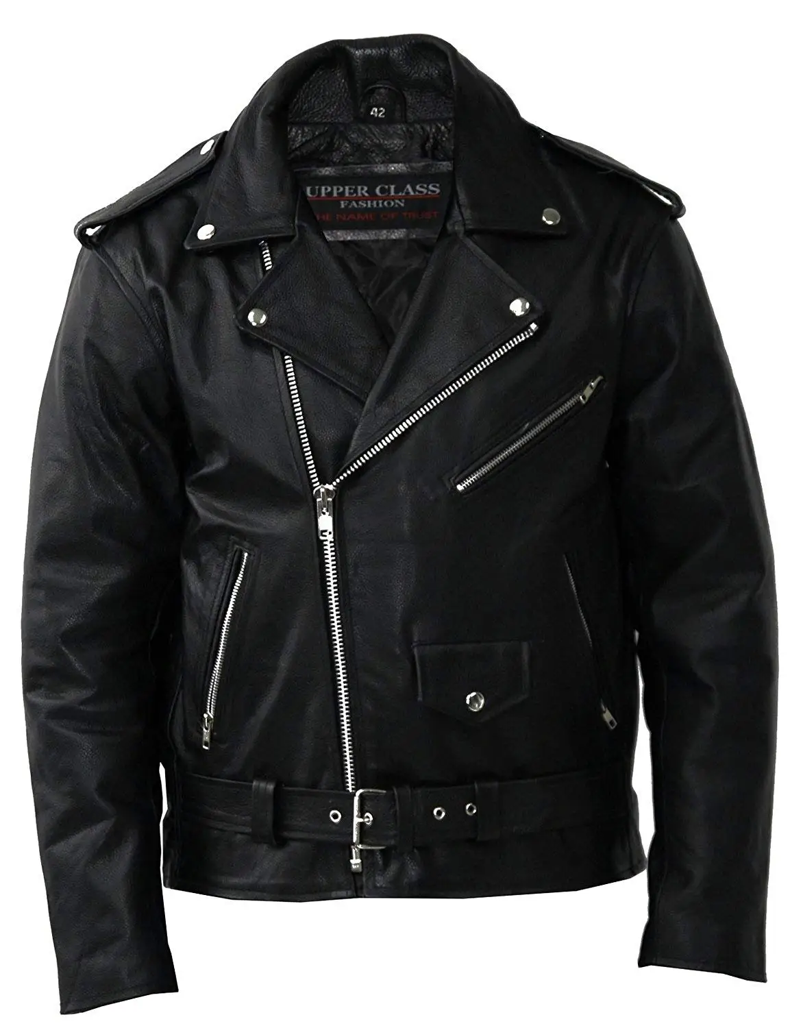 Stormwise Mens Fashion Stylish Real Leather Moto Jacket