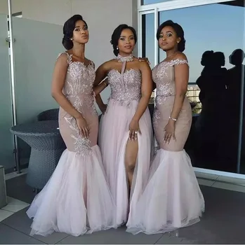 Asa0625 African Bridesmaid Dresses Long Mixed Style Appliques