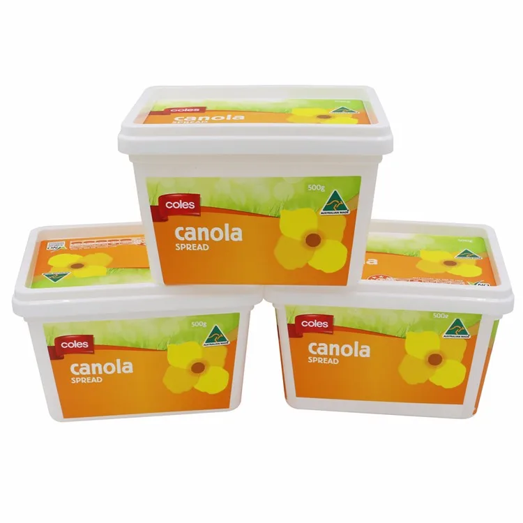 500g Food Grade Butter Container With Waterproof Label In Small Plastic