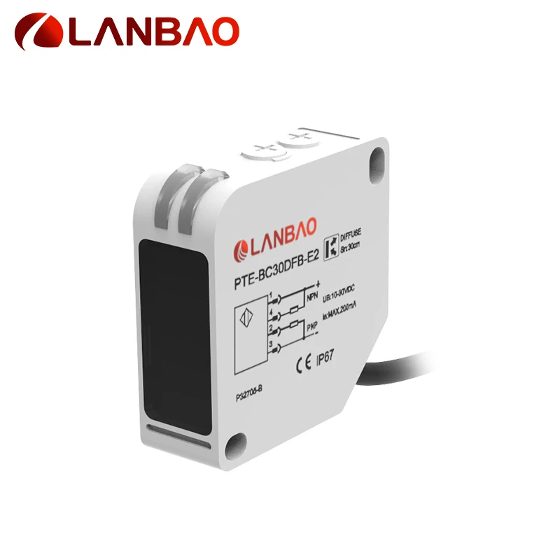 Lanbao Diffuse Reflection Cable Connection Npn+pnp No/nc Photoelectric ...