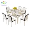 Dual Purpose Solid Wood Temp-Glass Dining Table CEDT010 for Home Furniture