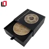 High quality sliding shaped round wooden coaster packaging with drawer box