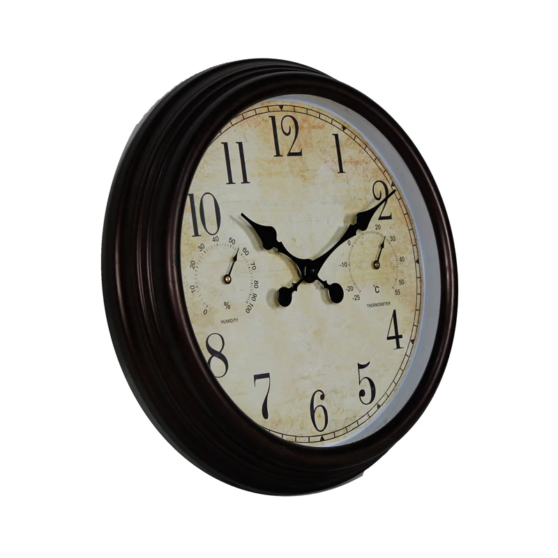 Water Resist Waterproof Outdoor Plastic Wall Clock 24 Hour Analog Clock