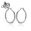 Stainless Steel 30mm High Polish Classic Flat Hoop Hinge with Notched Post Earrings