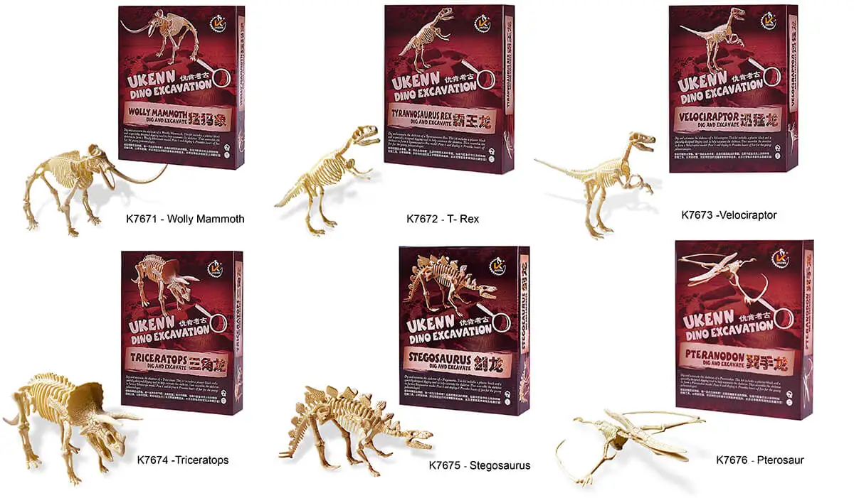 new plastic dino skeleton dig kit dinosaur fossil toys for kids