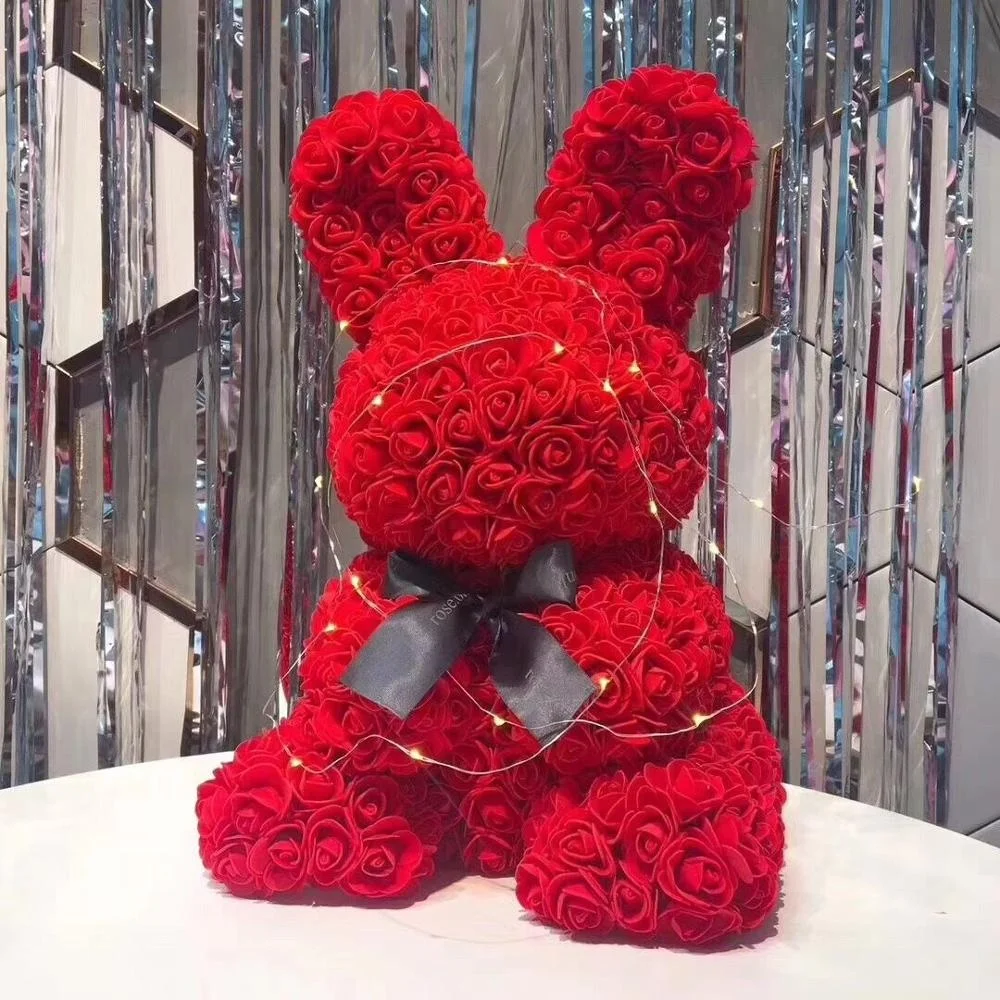 rose bear with led light