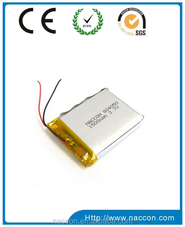 UL IEC62133 approved 1500mAh 3.7v 804050 li polymer battery