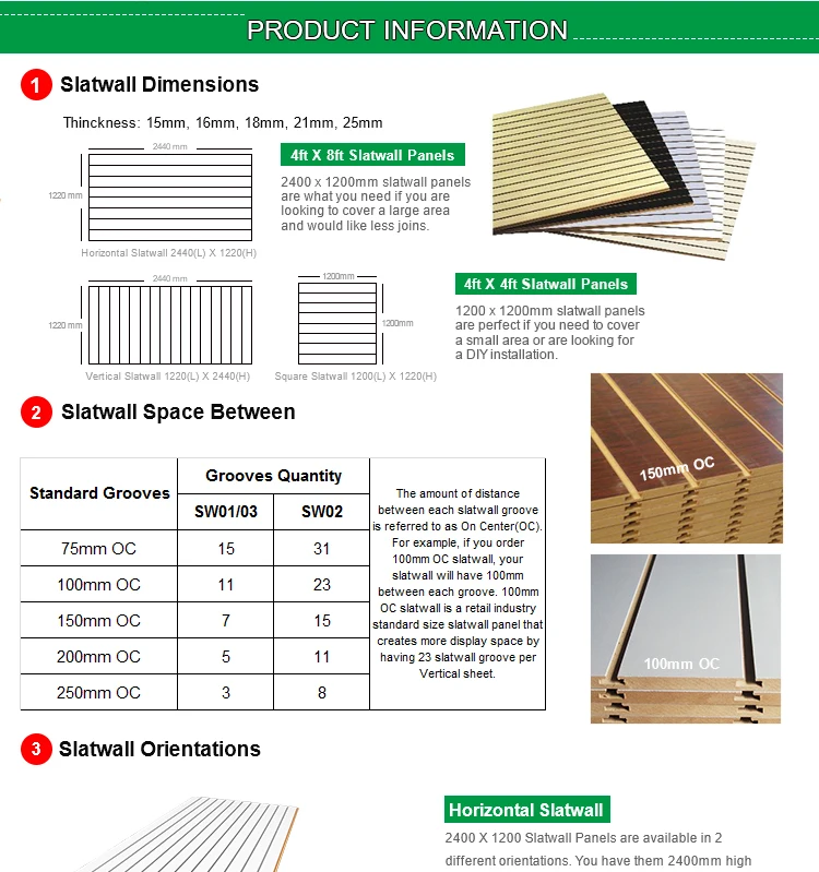 Kapok Panel Hot sale slatwall dimensions groove, View slatwall