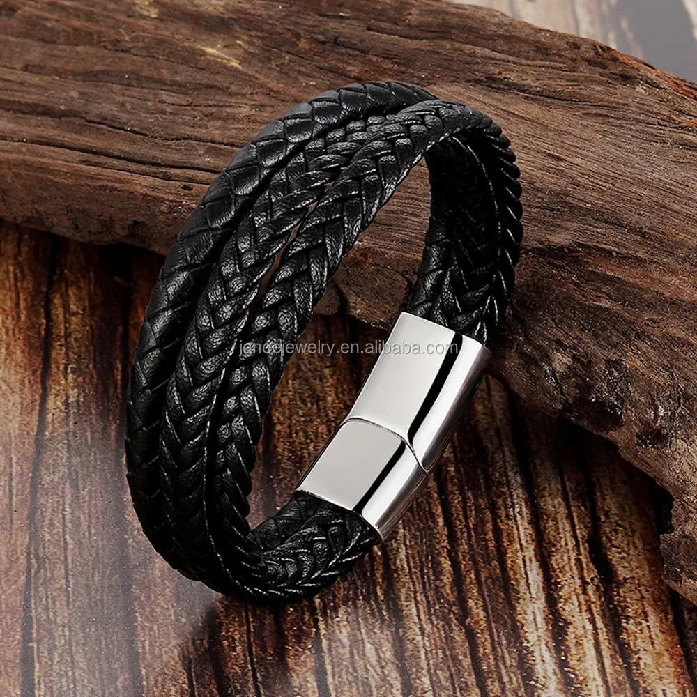 2019 Amazon Hot Sale Braided Men Leather Bracelet For Boys Buy