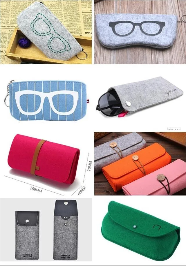 Portable Eyeglasses Pouch Felt Eyewear Case Sunglasses Case Bag Pouch Felt Glasses Case Bag 6371