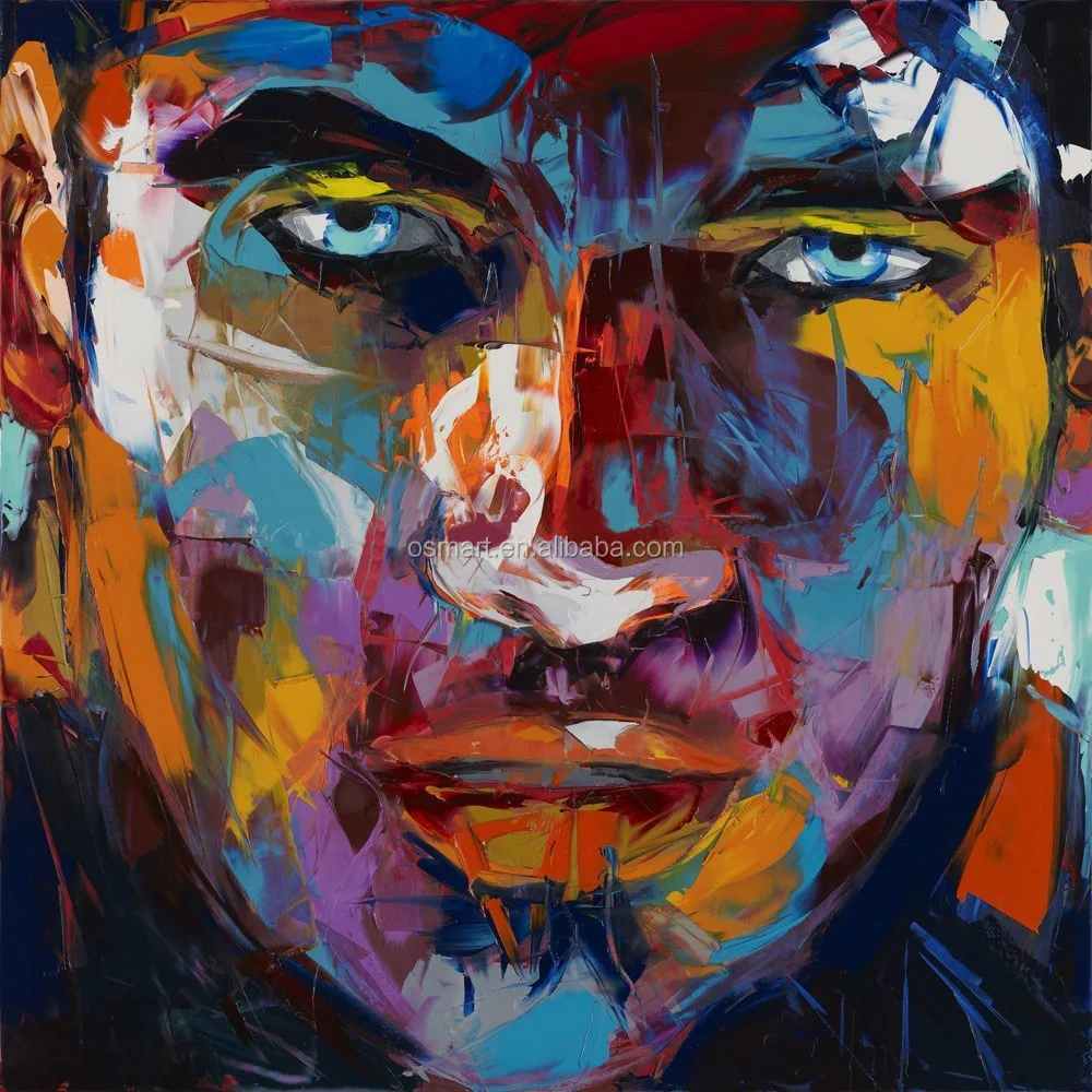 New Design Hand Painted Abstract Head Portrait Oil Painting On Canvas ...
