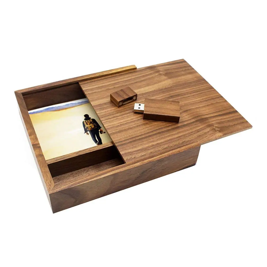 Walnut PhotoBox USB Flash Drive 8GB 16GB 32GB 64GB USB2.0 Memory Stick - ANKUX.COM