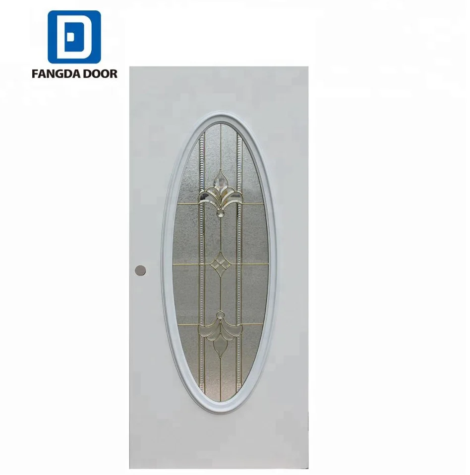 Fangda Oval Glass Insert Exterior Full Oval Steel Entry Doors Buy