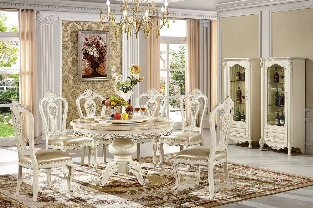 French Style Solid Wood Dinning Room Furniture Dinning Table And Chair ...