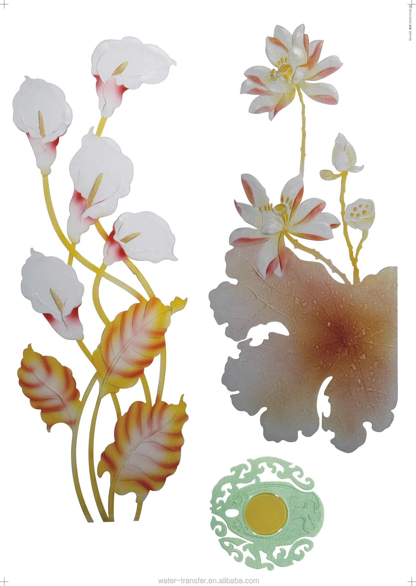 Flower Pattern Water Transfer Printing Glass Decoration Sticker Buy