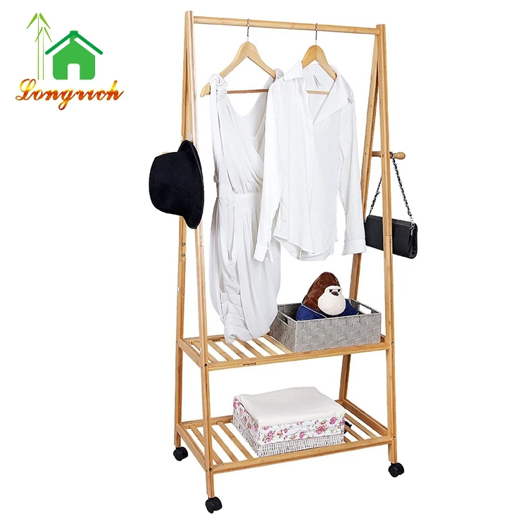 Custom Bedroom Bamboo Hanging Clothes Clothing Display Stand Wooden Clothes Drying Cloth Hanger Rack Buy Clothing Display Racks Bedroom Clothing