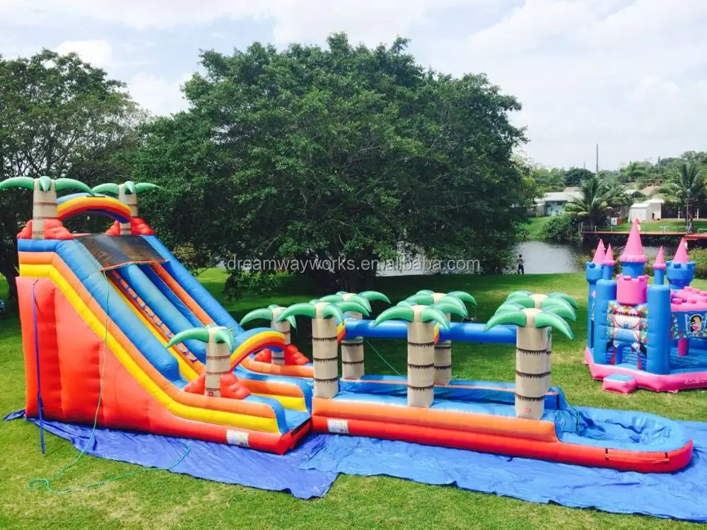 Inflatable-Waterslide-Red-Tropical-Long-2