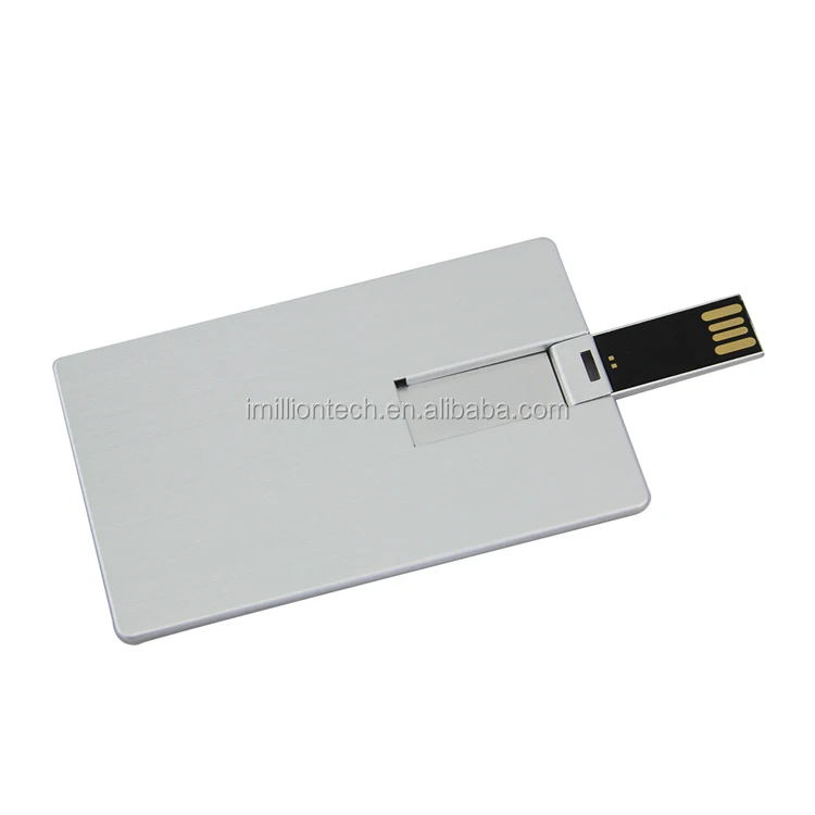 Usb Flash Drive 16gb 16g Metal Credit Card Shape Usb 2.0 Pendrive Flash