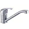Modern chrome plated deck mounted brass kitchen tap faucet water mixer