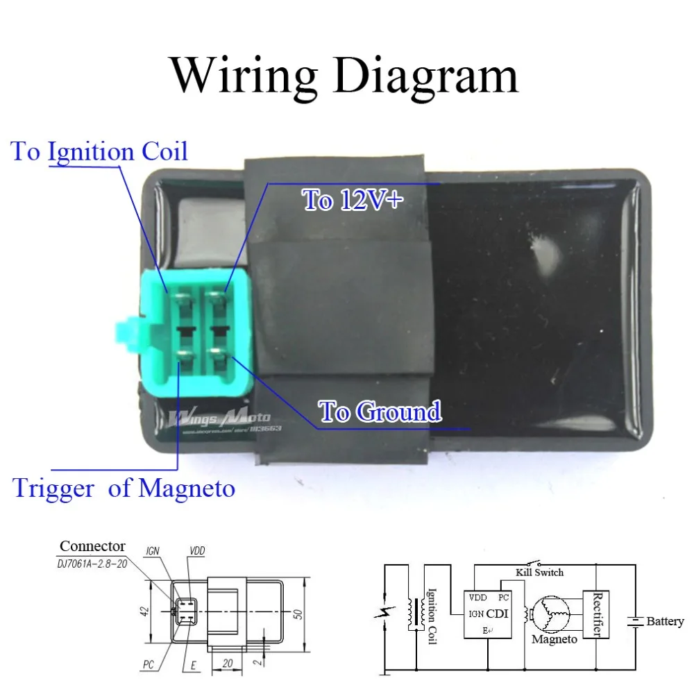 wiring diagram 498 CDI. Features: 4 PINS DC CDI BOX ...