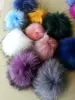 100% real raccoon fur pom poms with snap button for beanie hat
