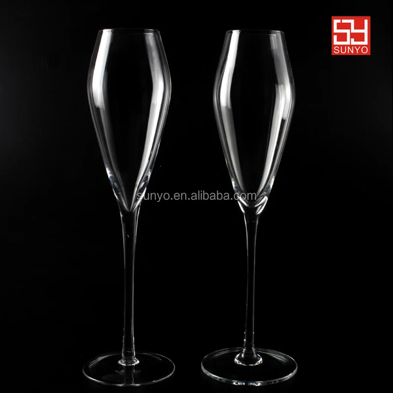 Wholesale Champagne Glass Tulip Shaped Flute / Glass Champagne Cup For