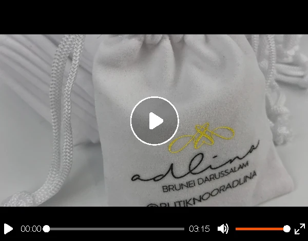 Custom design logo printed drawstring black velvet dust bag with silver foil logo