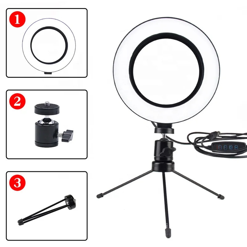 Manufacture 6 inch Selfie Ring Fill Light 8W Power LED Video Light Continuous Light