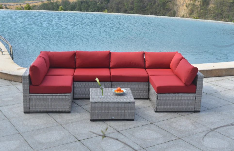 Outdoor Garden Luxury Rattan Furniture Wicker Couch ...