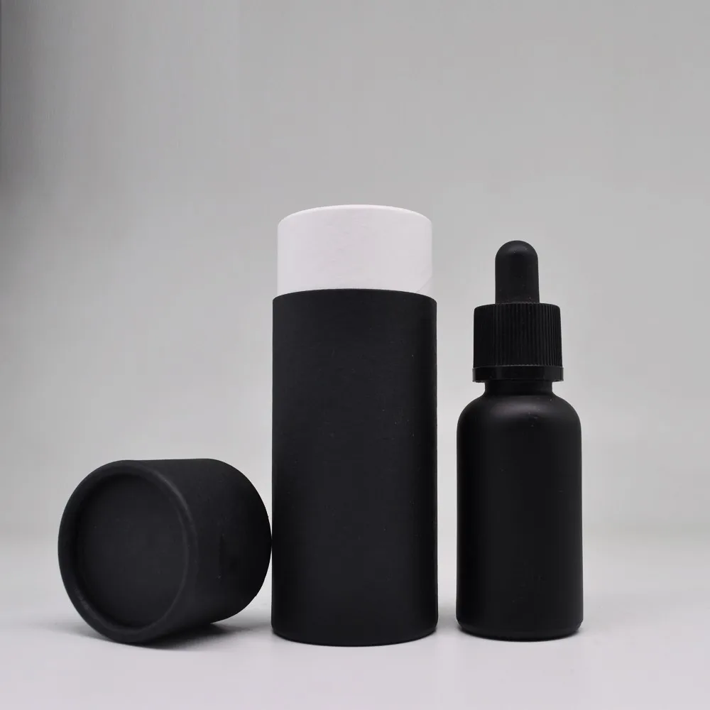 Custom Cardboard Box 30ml Black Frosted E Liquid Glass Dropper Bottle Packaging Box - Buy 30ml ...
