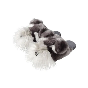 Plush Soft White Schnauzer Dog Shoe 