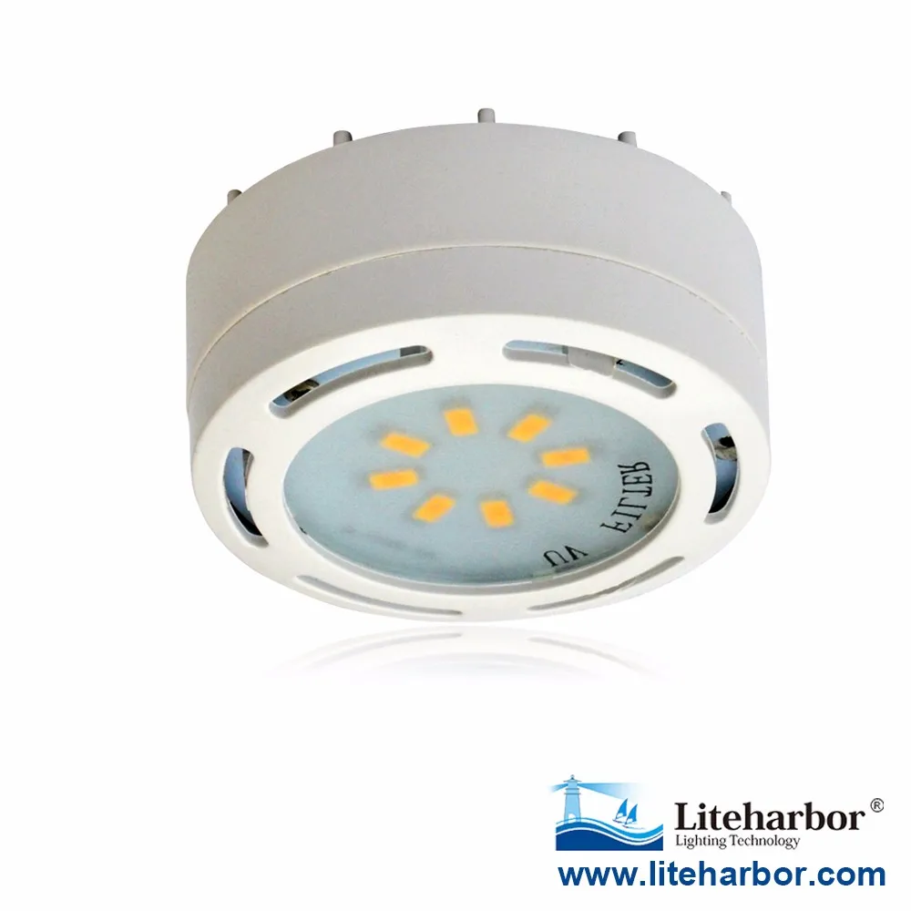 Liteharbor warm white 3000K surface or recess mount 120v dimmable led puck light