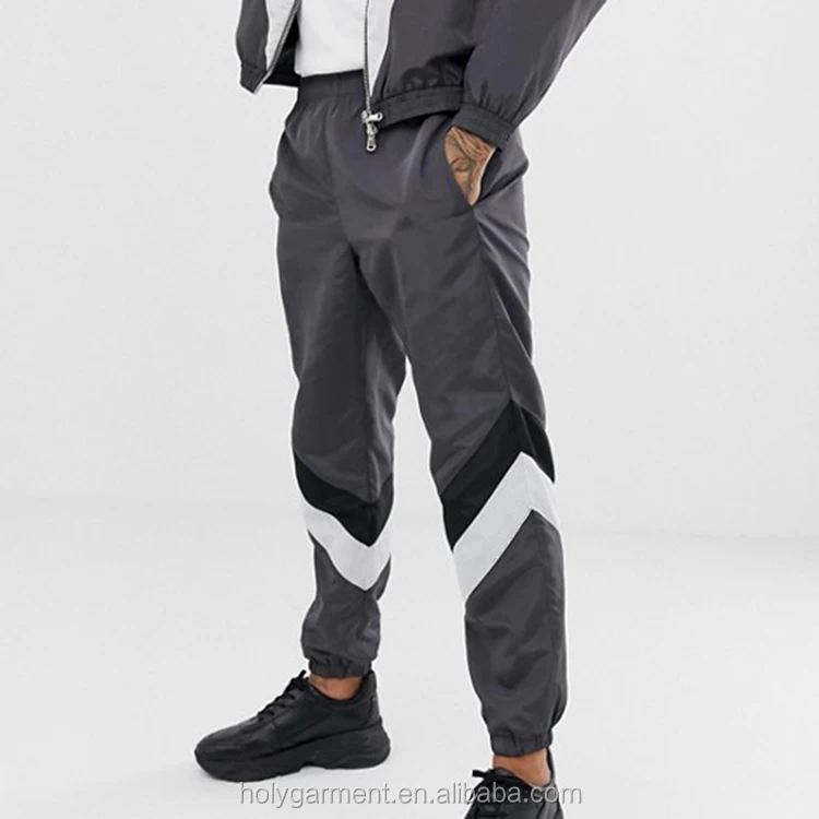 Custom Tracksuit Nylon Ripstop Contrast Stripe Jogging Suits Wholesale ...