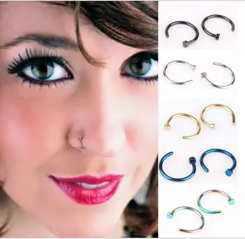 Indian Nose Hoop Nose Rings 7 Colored 