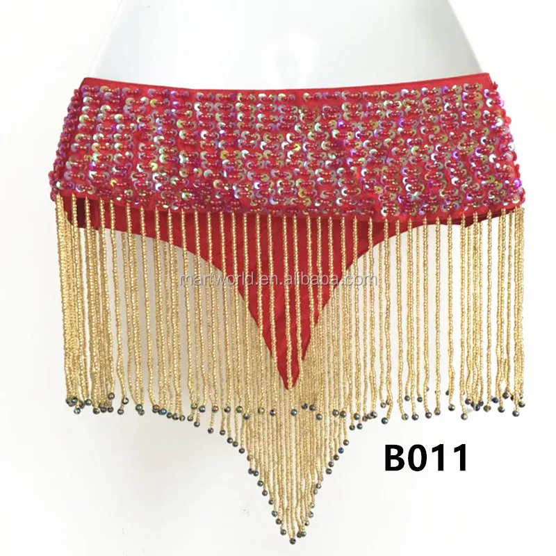 Red Wholesale Belly Dance Costumes Belt With Sequin Bead And