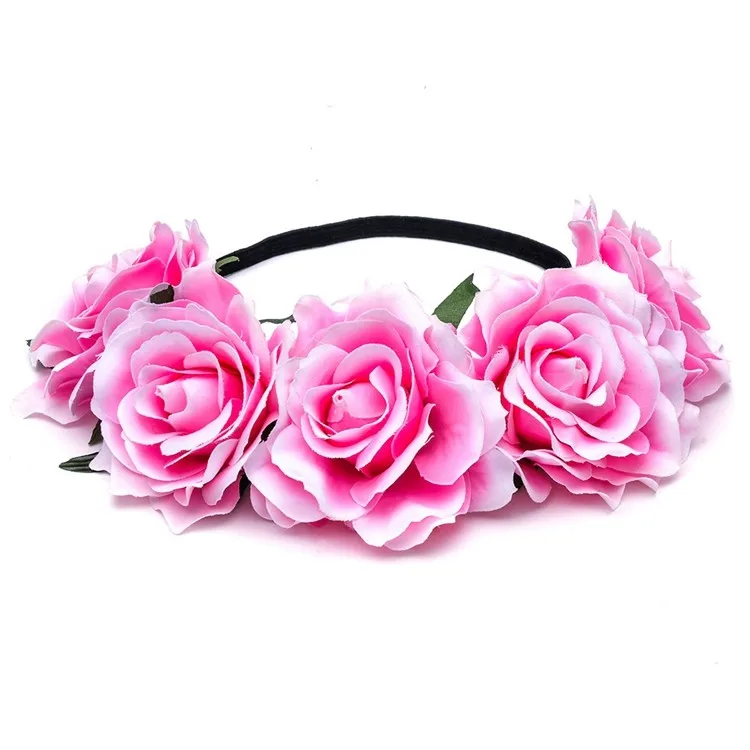 pink flower crown