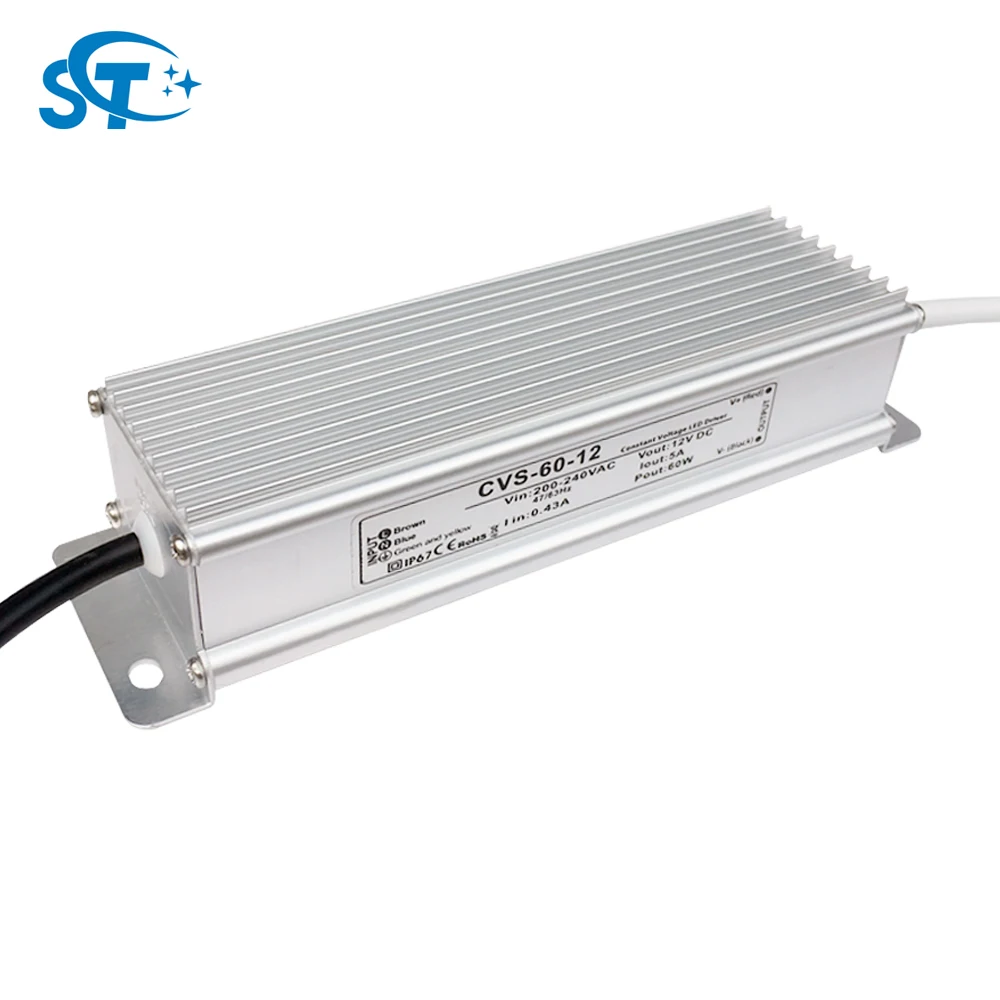 Slim Size Ip67 Waterproof Power Supply 230 220 Ac To Dc 24 Volt Transformer For Outdoor Light Decoration And Smart Home