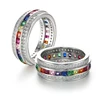 Kenturay fashion handbag rainbow cz genuine 925 sterling silver jewelry ring