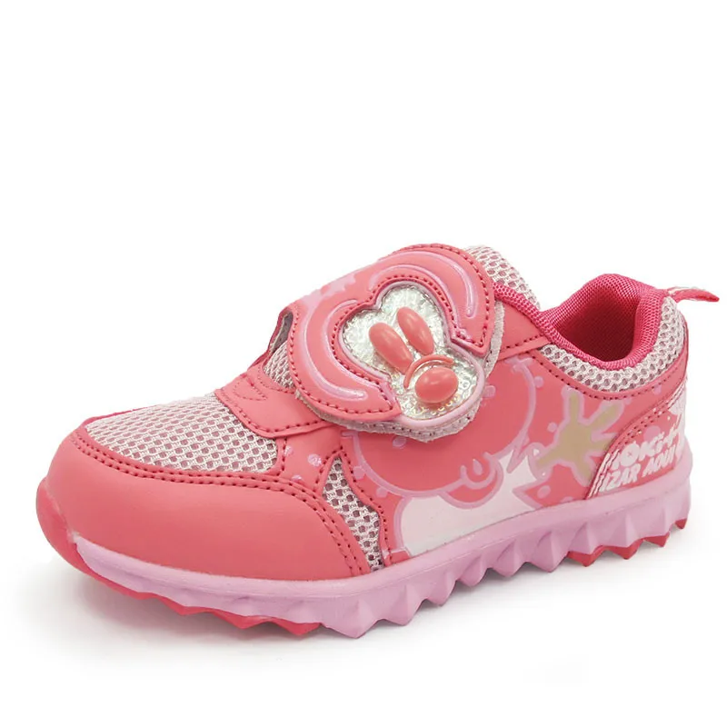 8, Black Kids Shoes 2017 With Light Boys Girls Sports Shoes LED Lighted Flash Male Female Sneakers Baby Fashion Sneakers Shining Boots