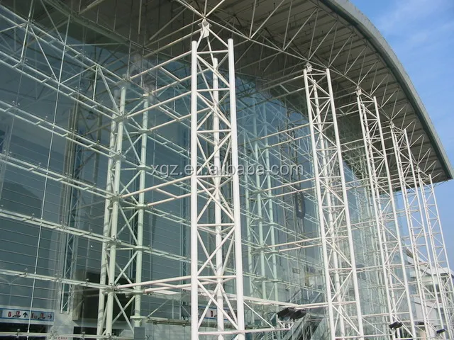 china prefabricated glass curtain steel building