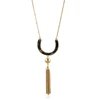 New Brief Style U - Shaped Resin Alloy Ball Tassel Long Chian Necklace