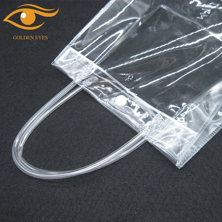 Promotional Ladies Cosmetic Clear Pvc Plastic Bag With Snap Button