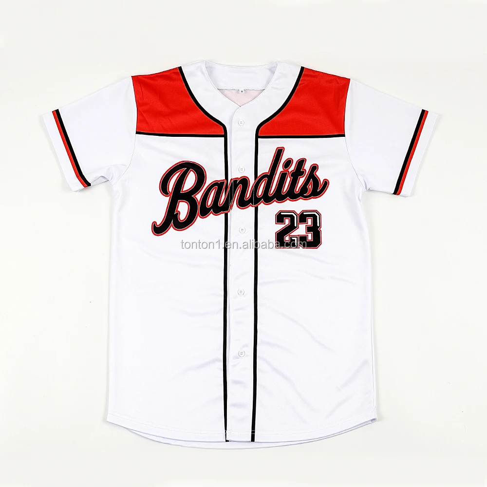 定制青年队按钮棒球球衣