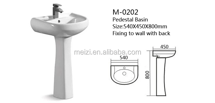 China products cheap color ceramic pedestal washbasin