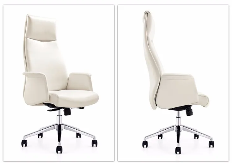 Ergonomic White Leather Executive Office Pu Leather Chair 
