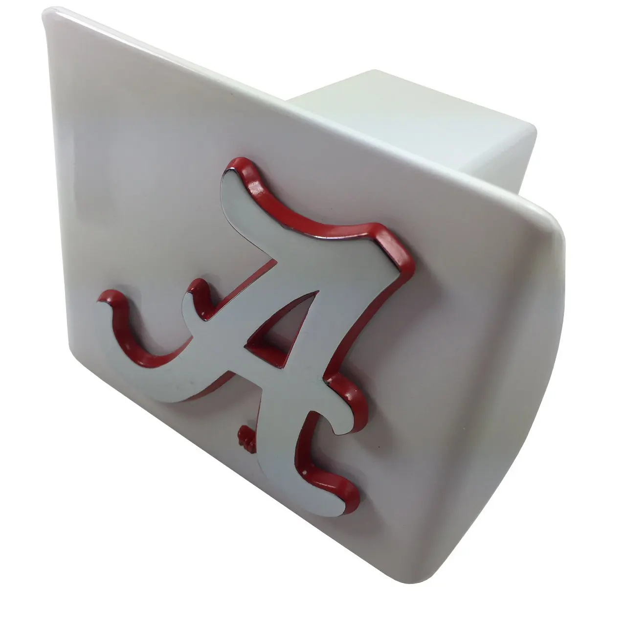 University of Alabama METAL pachyderm elephant emblem on black METAL Hitch Cover AMG