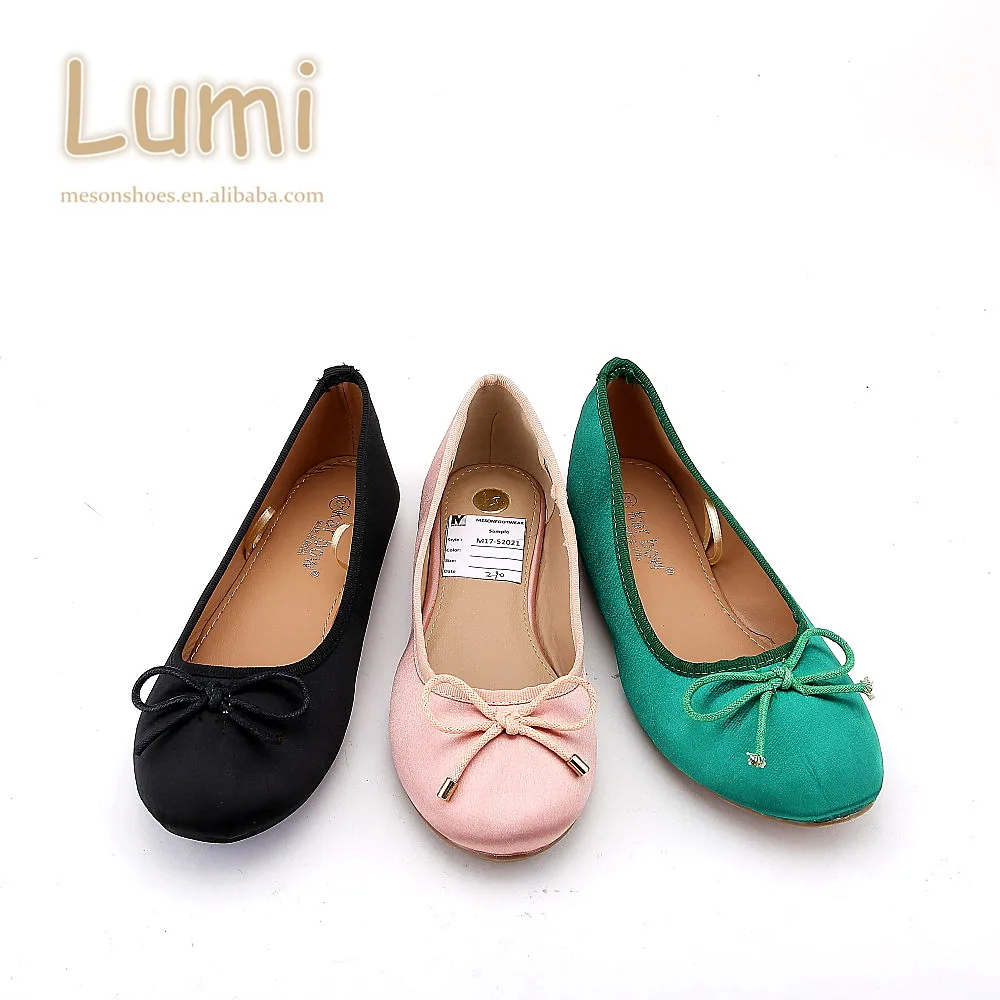 M17-52021 (17)China Shoe Factory Bright Satin Fabric Upper Ladies Soft Ballerina Flat Shoes.JPG