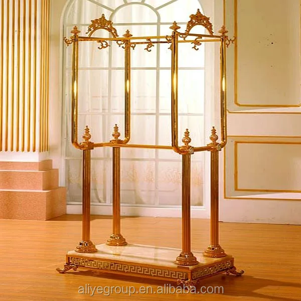 Luxury Coat Stand,Hat And Coat Stand,Made Of Wood And Brass Plated Sy